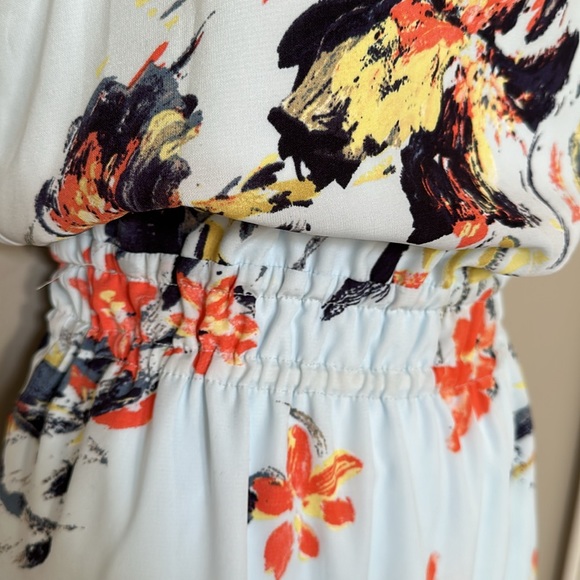 Dex Floral dress light blue and orange and black/navy - Picture 3 of 8